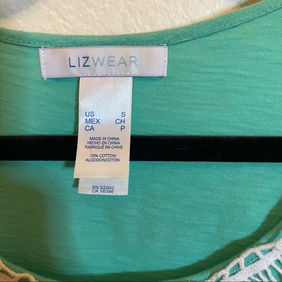 Lizwear Mint Green & White Crochet Tank Top Small - Picture 4 of 9